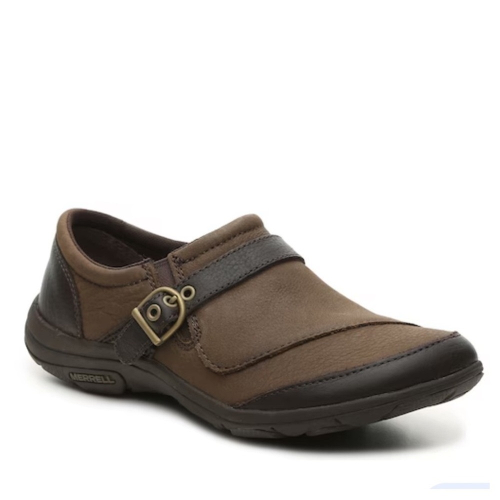 Merrell Dassie Buckle Select Grip Leather Comfort Shoes